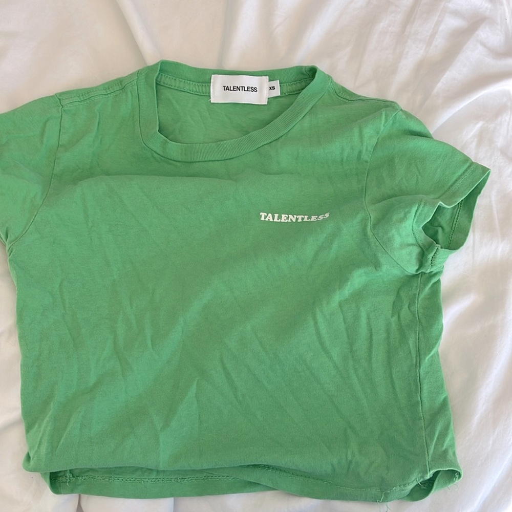 Green talentless baby tee